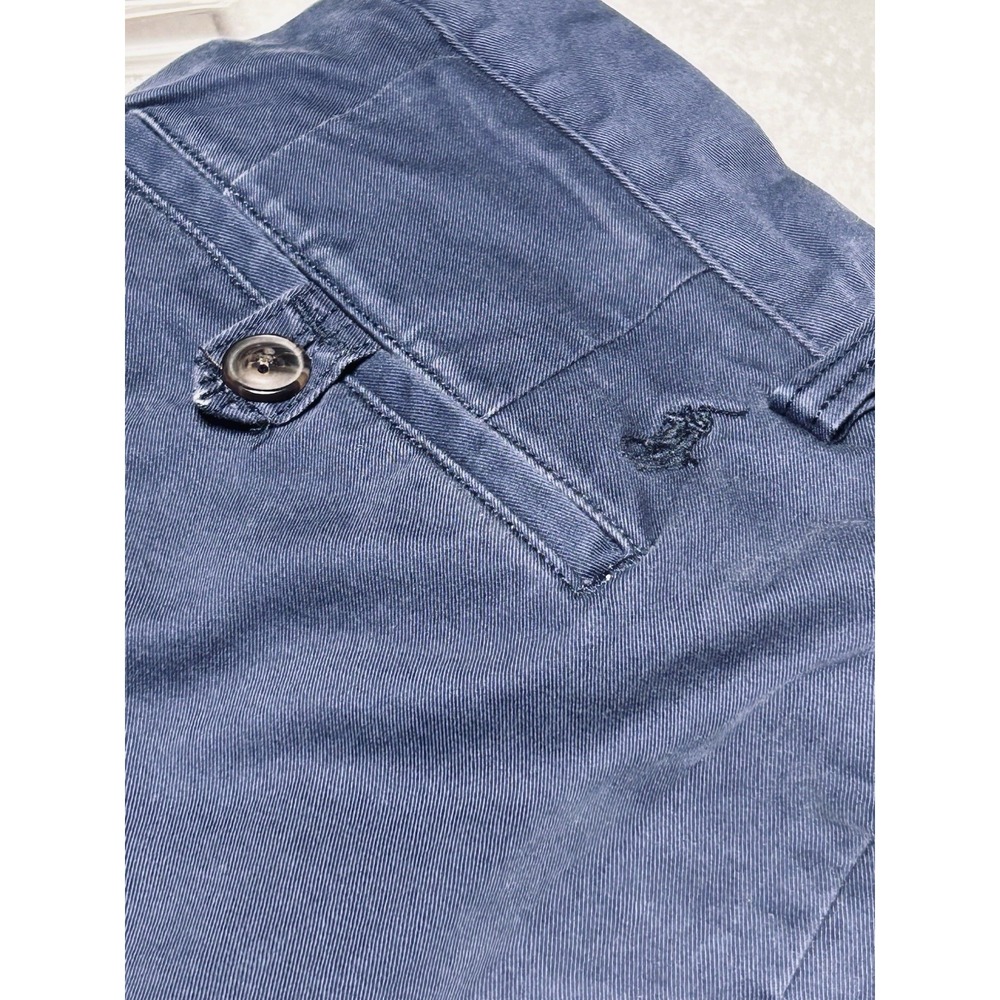 POLO Ralph Lauren Men's Chino Blue Pants Stretch Fit Flat Front 33/32 Blue Pony